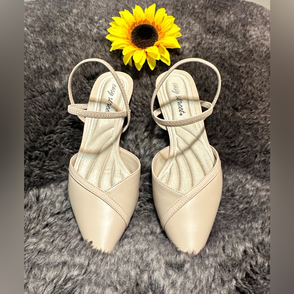 Easy Street Strappy Pointed Toe with Kitten Heels